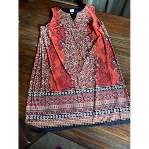 Dressbarn Dress Paisley Shift‎ Dress Sleeveless Woman's 1X